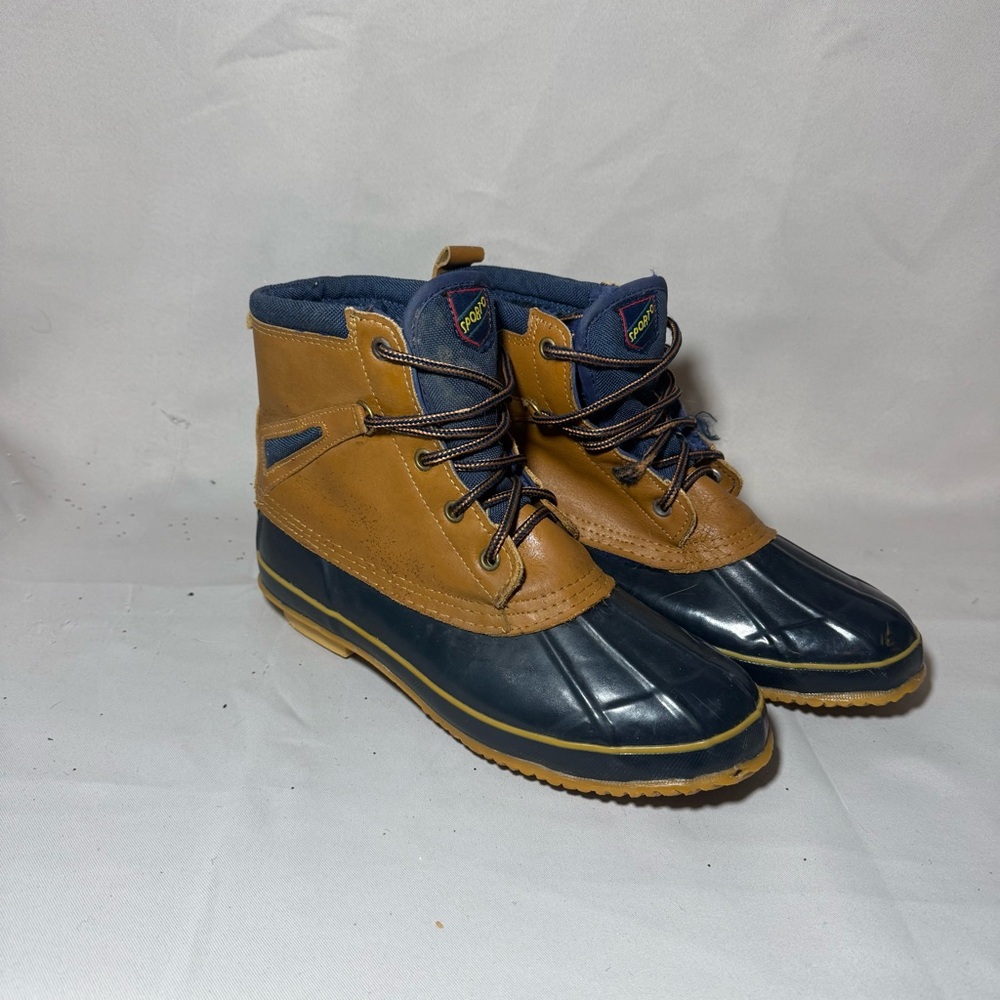 Vtg Sporto Women’s Waterproof Thermolite Duck Boots Brown Blue sz: 8